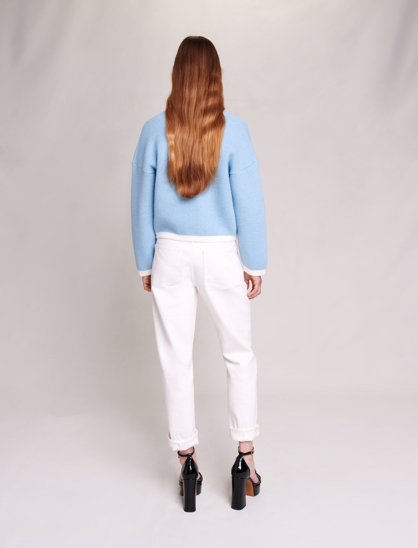 Cardigan tricotat albastru deschis