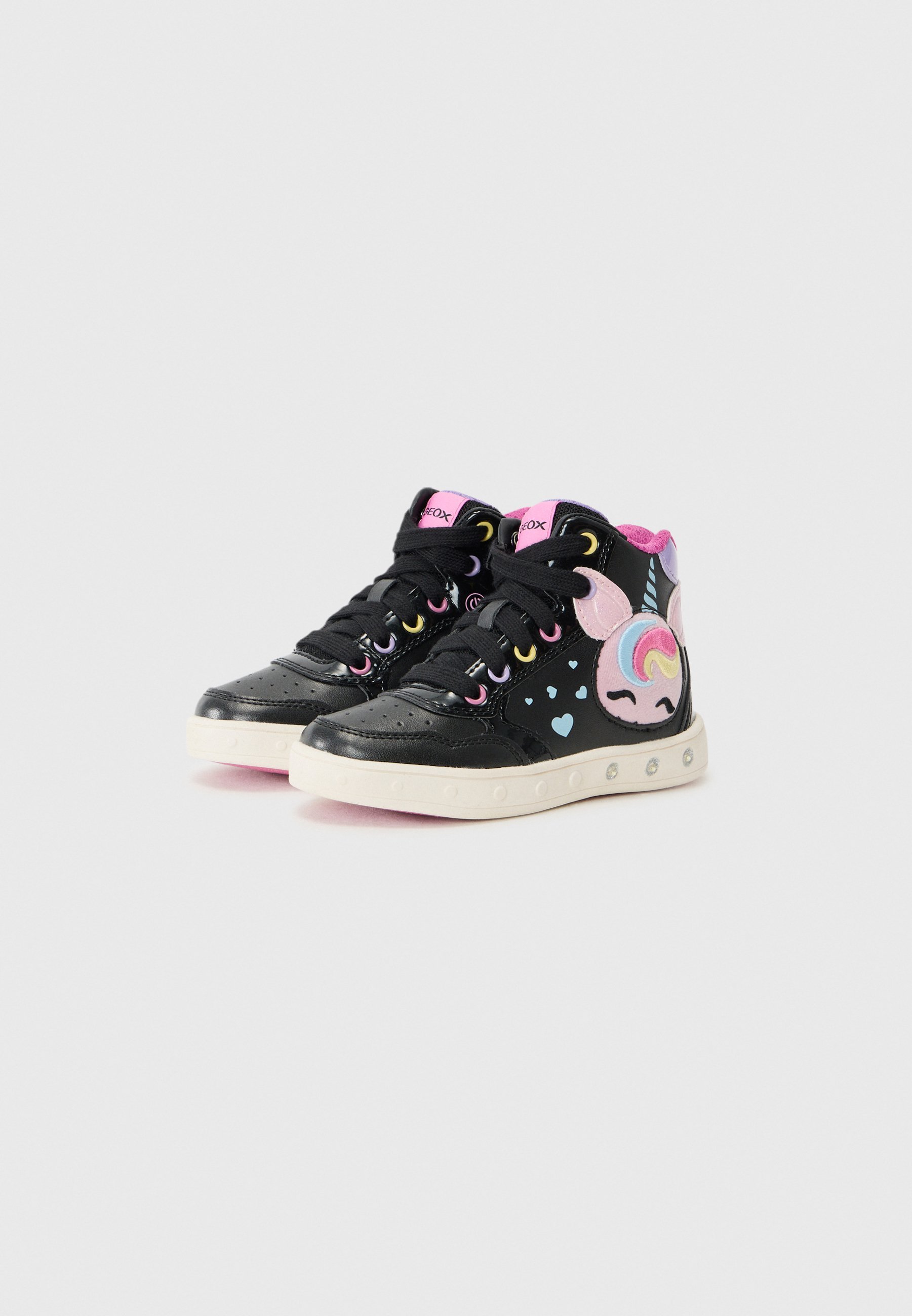 Geox J SKYLIN - Sneakers alte - nero/multicolore