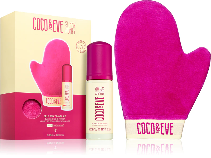 Coco & Eve Sunny Honey Ultimate Glow Cestovní sada Samoopalovací pěna s aplikátorem