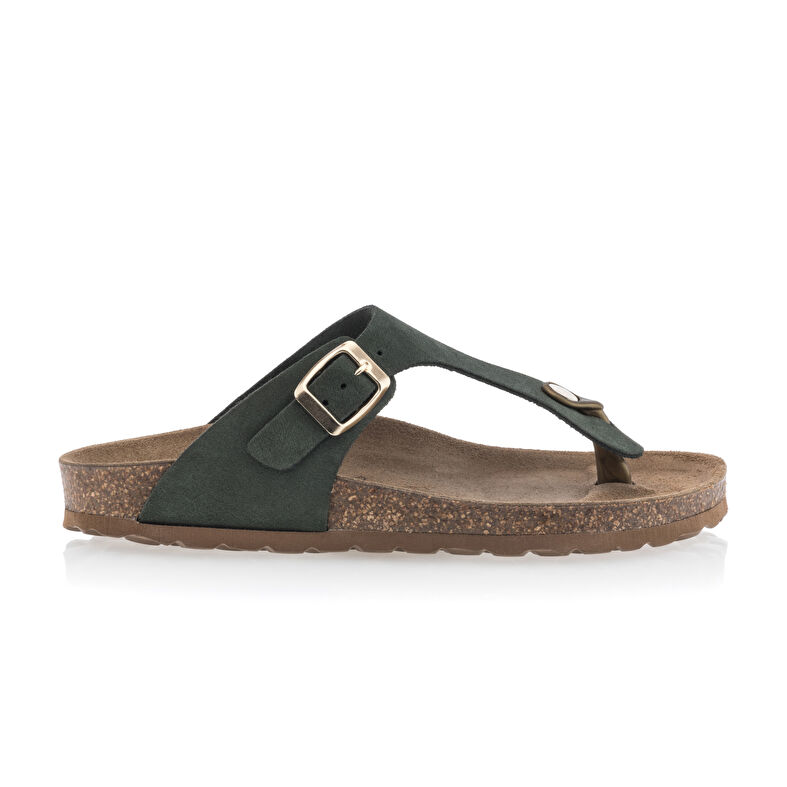 Grüne Damensandalen / Zehenfreie Schuhe