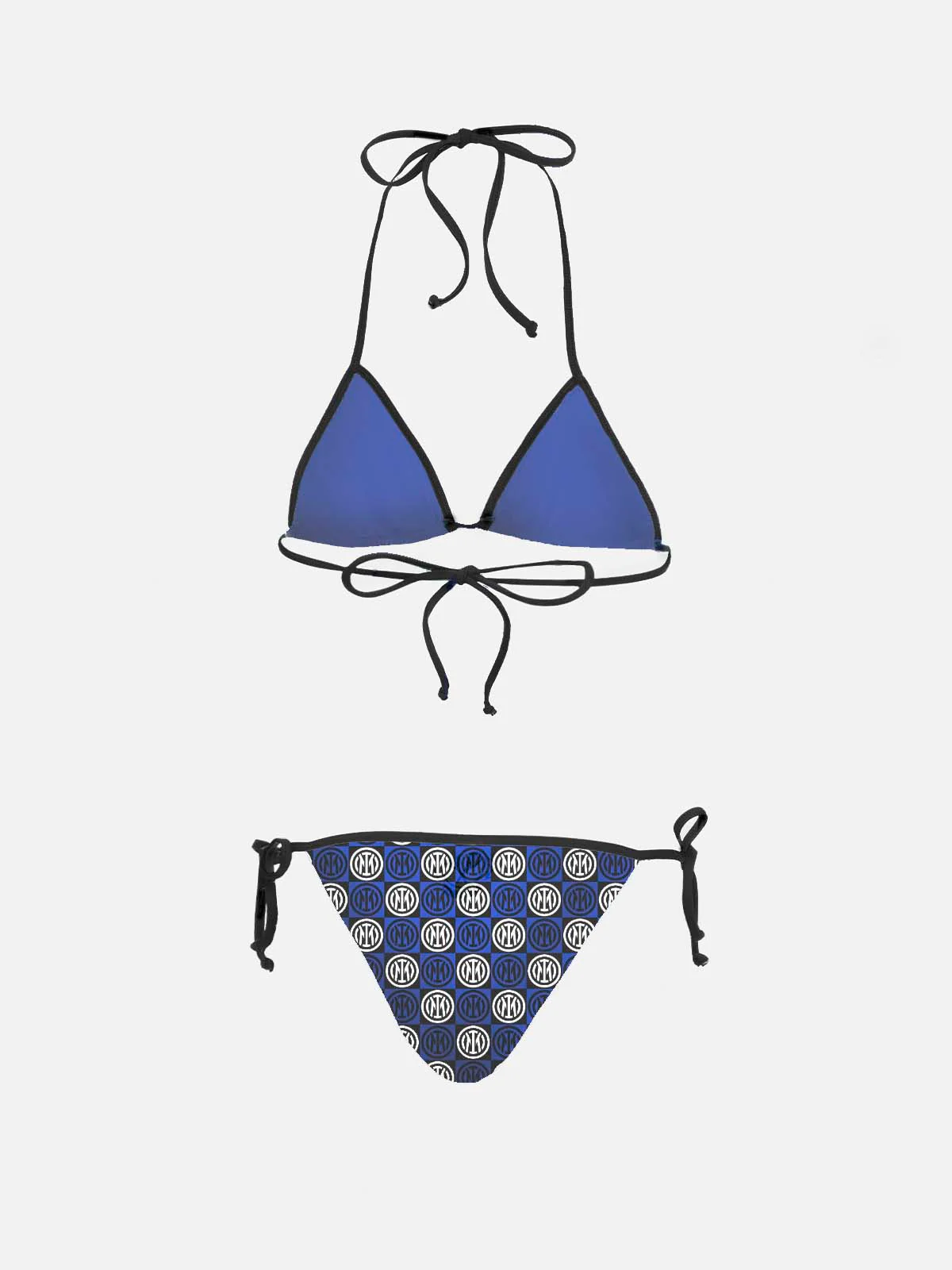 Bikini a triangolo da donna Maleah con stampa loghi Inter | INTER SPEC