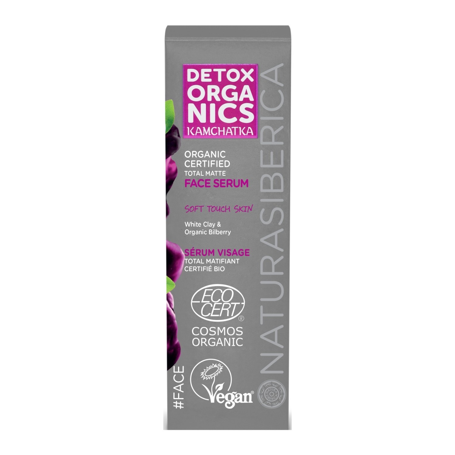 Natura Siberica serum visage total matifiant bio detox organics kam