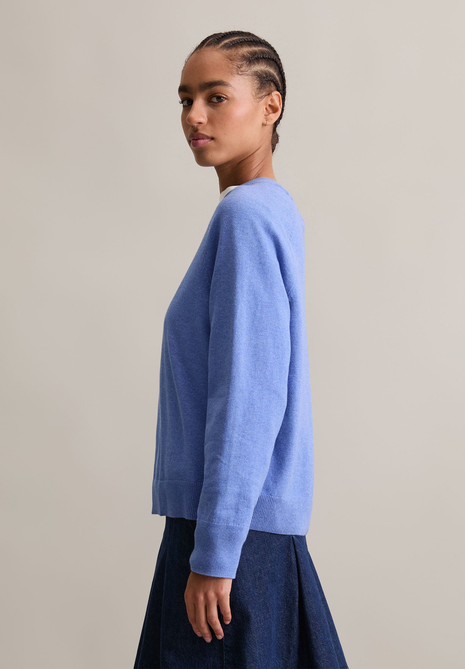 Marc O'Polo DENIM PULLOVER LONG SLEEVE - Jumper - blu mélange medio_free_
