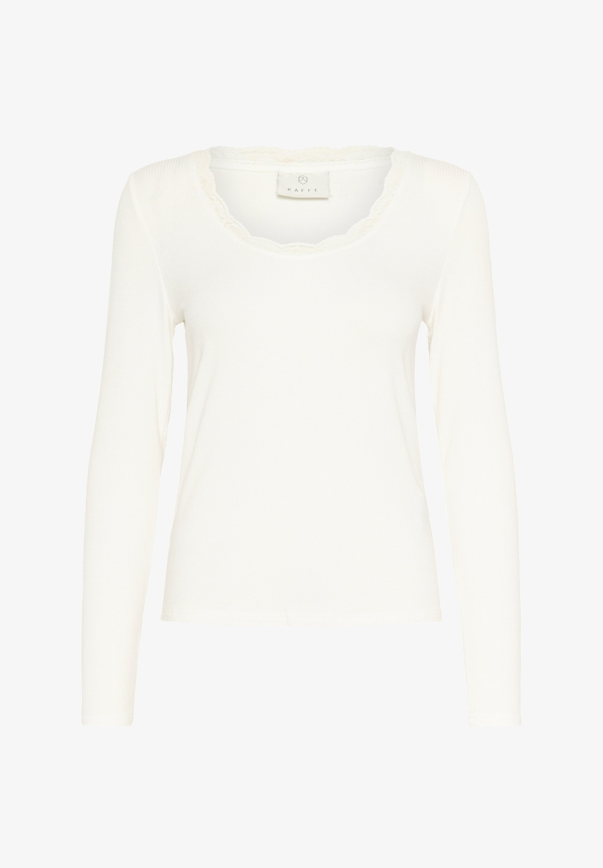 Kaffe KAOMI U-NECK - Top met lange mouwen - krijt