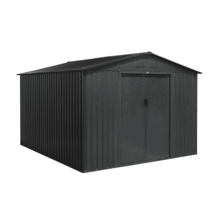 Abri de jardin métal 8,95m² avec kit d'ancrage FLANDRES