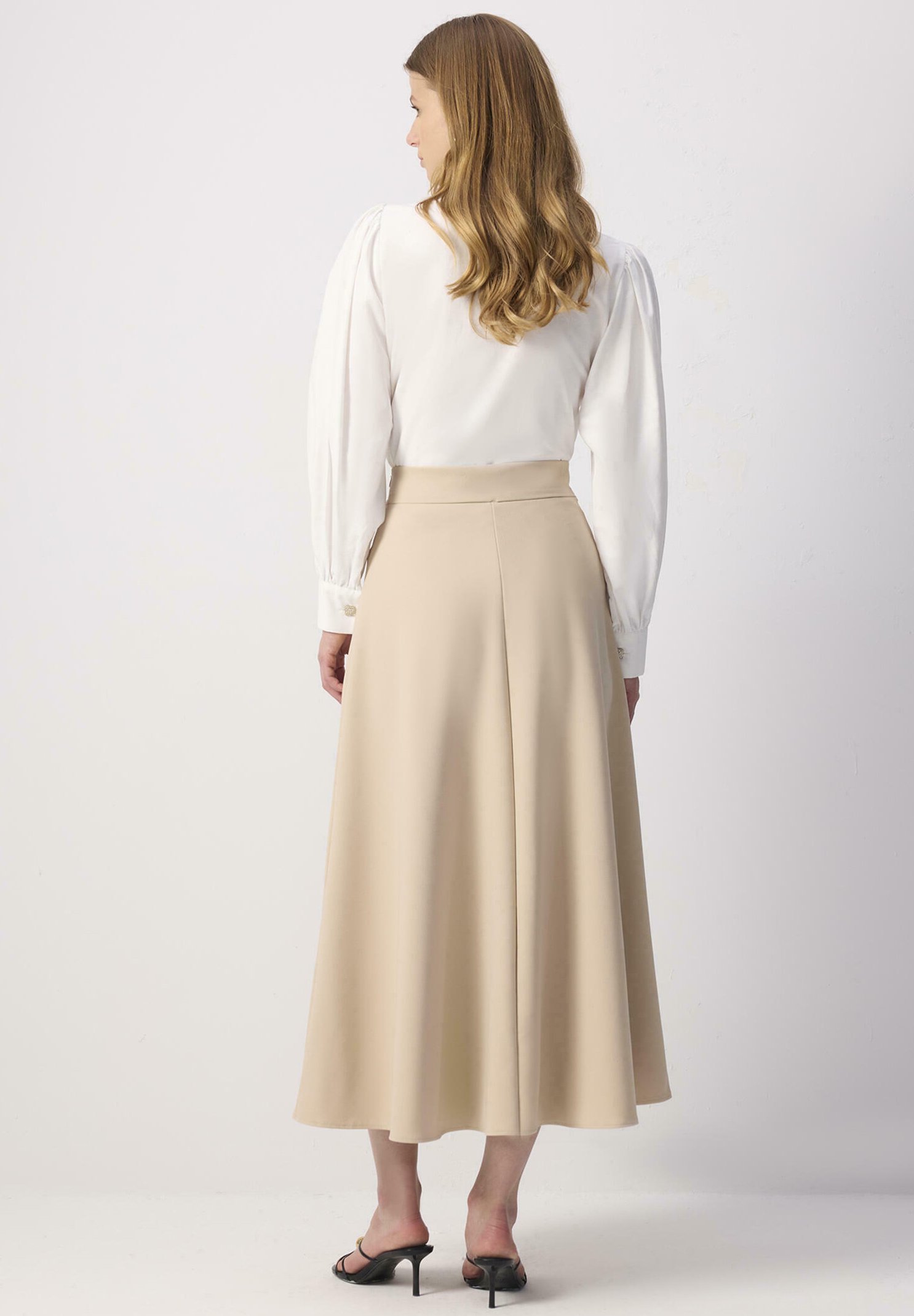 Touché Privé FLOUNCED - A-lijn rok - beige