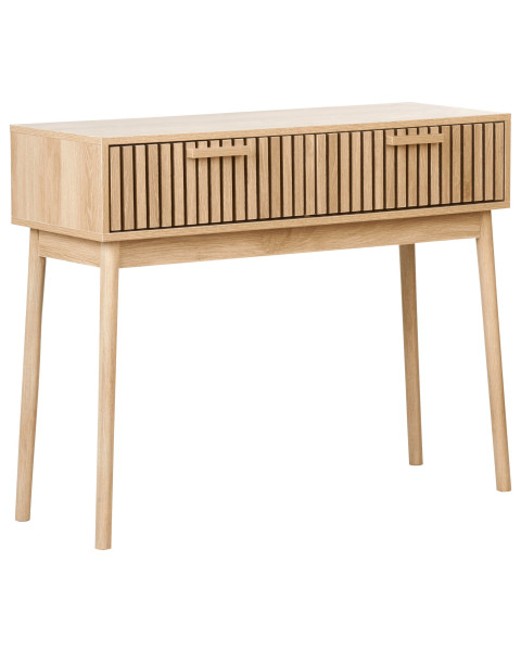 Konsola 2 szuflady MDF jasne drewno