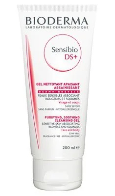 BIODERMA Bioderma Sensibio DS+ puhastav ja rahustav vahugeel 200 ml Punetav ja helvestega nahk