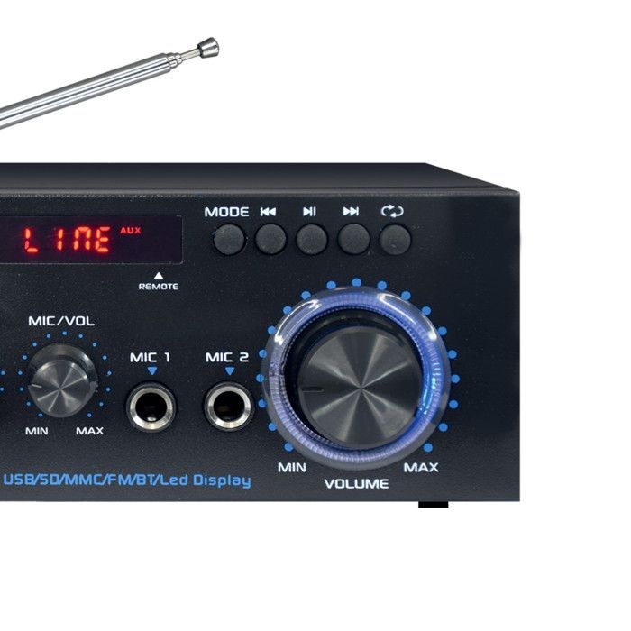 Amplificatore stereo HiFi Karma PA-2362BT, 2x 30W, USB, SD, Bluetooth, radio FM, telecomando, 2 ingressi microfono