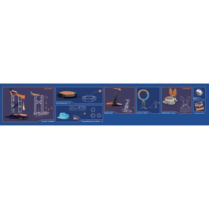 Kugelbahn – MODELCO – BoomTrix – Startturm mit Ring und Stunt – Blau