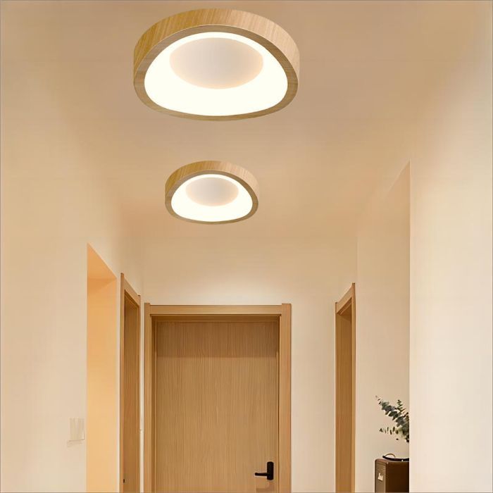 Lámpara de techo LED de estilo moderno WOTTES - 10W Blanco cálido IP54 Impermeable Lámpara de techo para sala de estar y pasillo - 1 unidad Natural Ø20CM