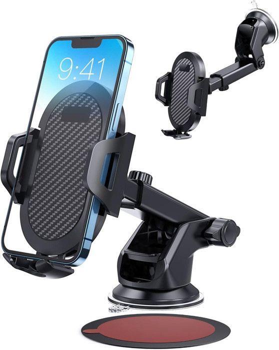 EGA Universele Autotelefoonhouder met 360° draaibare zuignap voor smartphones van 4,7–7 inch - Zwart