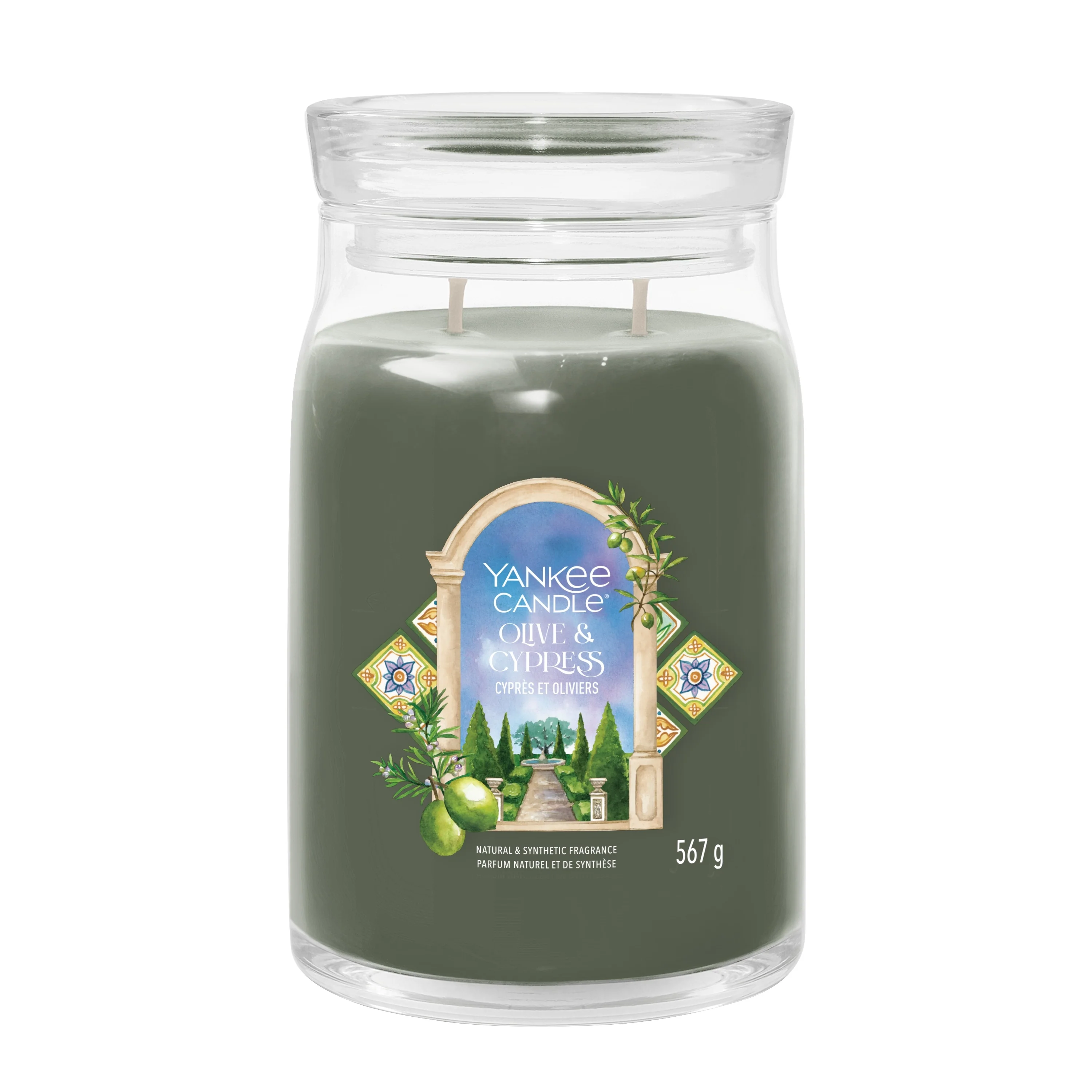Signature Jar Candles Olive & Cypress - Candela Profumata
