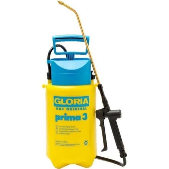 Pulvérisateur à main Gloria - Modèle Prima 3 - Réservoir polyéthylène - 3L - 3 bars
