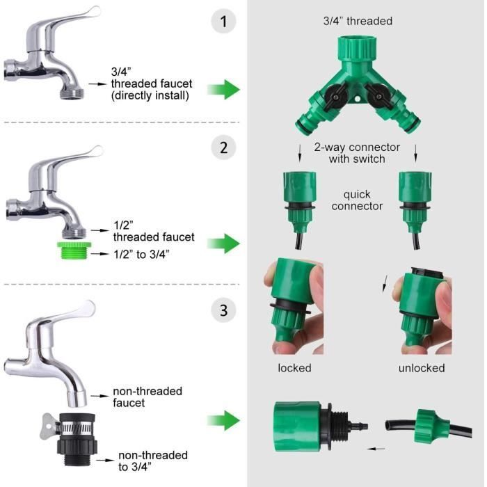 Kit de Irrigação - Irrigação por Gotejamento 40M - Economize Água - Sistema Automático - Rega de Jardim