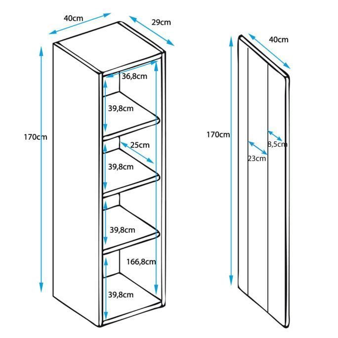 Mobili per soggiorno - Nora bianco - B2 - 2 ante - Legno - Truciolato - Stile contemporaneo - Design