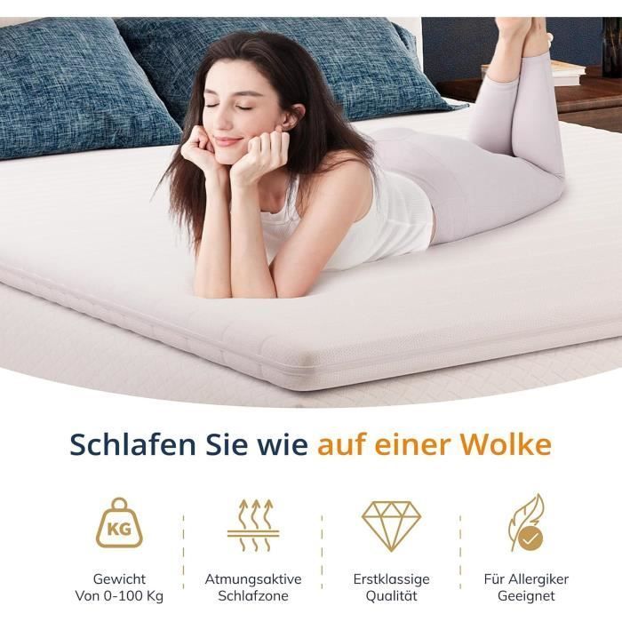 Cubrecolchón - EGO HOME - 140 x 200 cm - Espuma viscoelástica - 8 cm de grosor