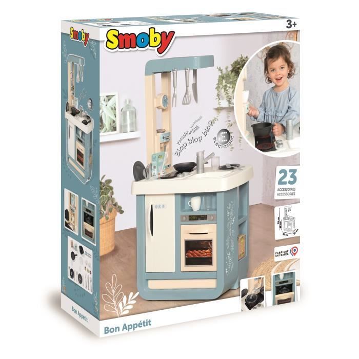 Smoby Cuisine Bon Appetit - 23 Accessoires - Effet sonores (plaques de cuissons électroniques) dès 3 ans