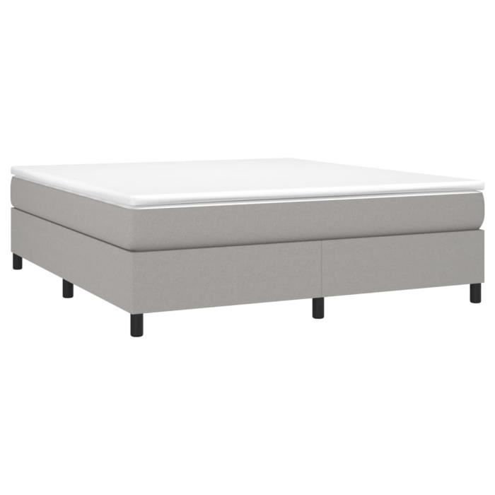 Base de cama tapizada - AKOZON - 180x200 cm - Gris claro - Con muelles - Somier de láminas de madera contrachapada
