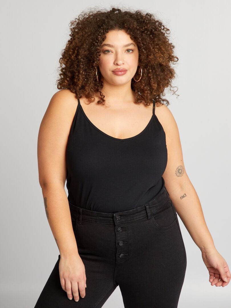 Camisola com alças finas - preta