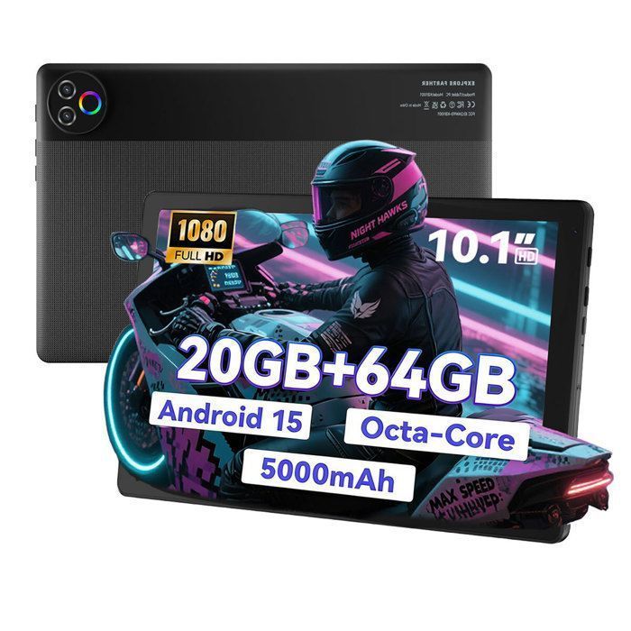Touchscreen tablet - KOTSREN - 10'' Android 15 - 20GB RAM - 64GB ROM ext.128GB - WiFi 6, 5000mAh