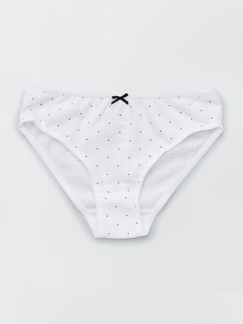 Jersey slips met strikpatroon - Set van 4 - Zwarte print