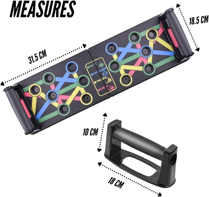Tabla de flexiones 22 en 1 - Plegable - Entrenamiento muscular - Diseño ergonómico - Colores específicos