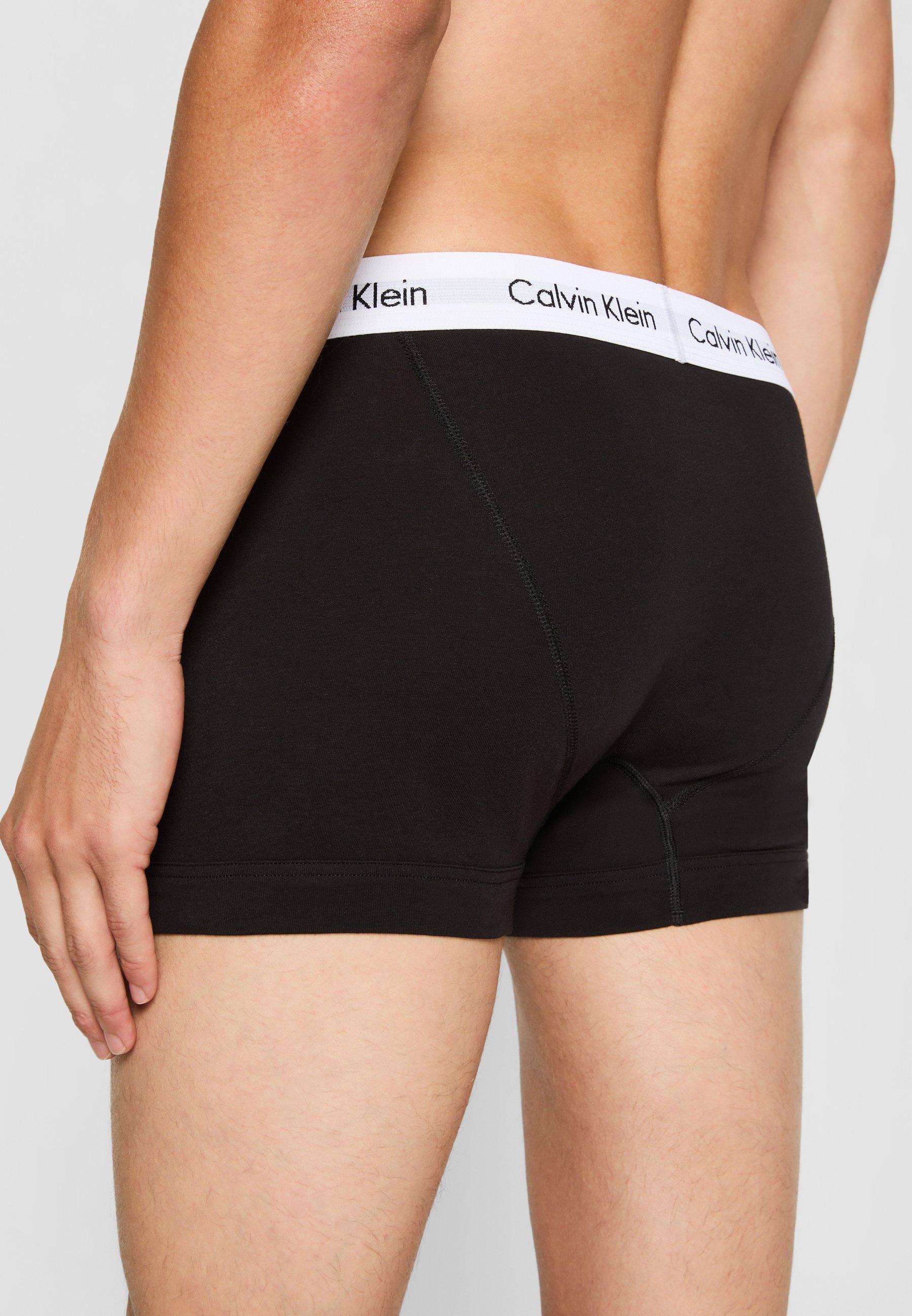Calvin Klein Underwear TRUNK 3 PACK COTTON STRETCH - Hlače - crne
