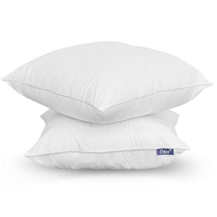 Juego de 2 almohadas suaves – 60x60 cm – Microfibra suave – Fabricadas en Francia – Colas Normand