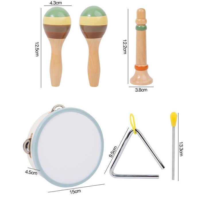 Ensemble Instrument Musique - 6 pièces, Ensemble Instrument Musique Bois Enfant - Xylophone/Tambourin, ≥3 Ans