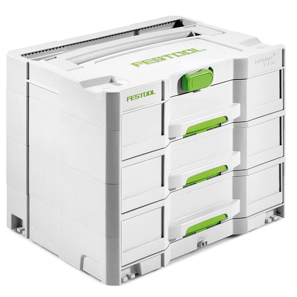 FESTOOL Sortainer T-Loc -säilytyslaatikko, jossa 3 laatikkoa