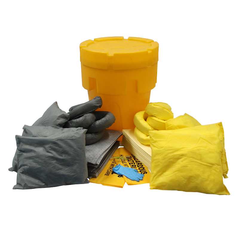 Kit universal para derrames de petróleo/productos químicos/aceite, alfombrilla absorbente, calcetín/almohada absorbente para absorción de petróleo.