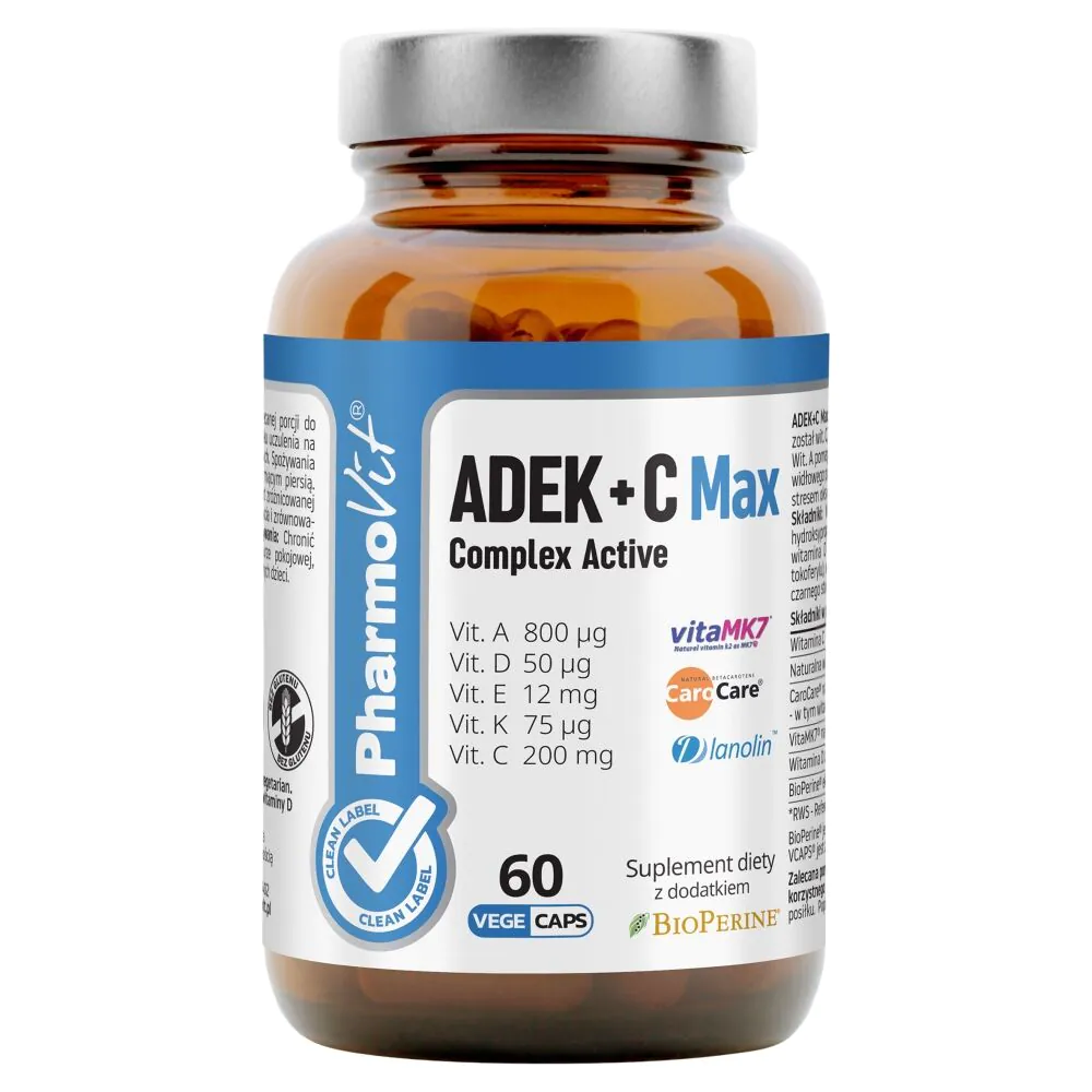 PharmoVit Clean Label ADEK + C Max Zestaw witamin Kapsułki