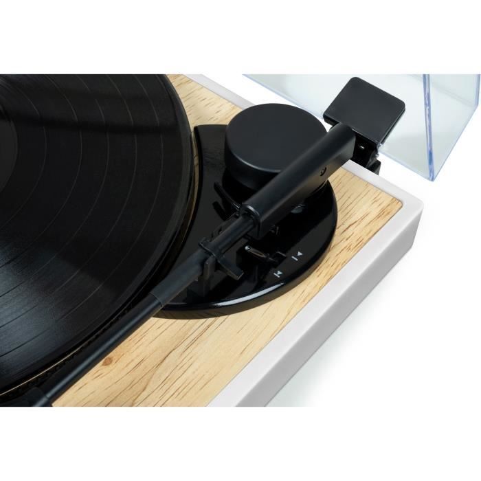 Platine vinyle THOMSON TT301 - Design bois et blanc - Tête de lecture Audio-Technica AT3600L - 33 et 45 tours