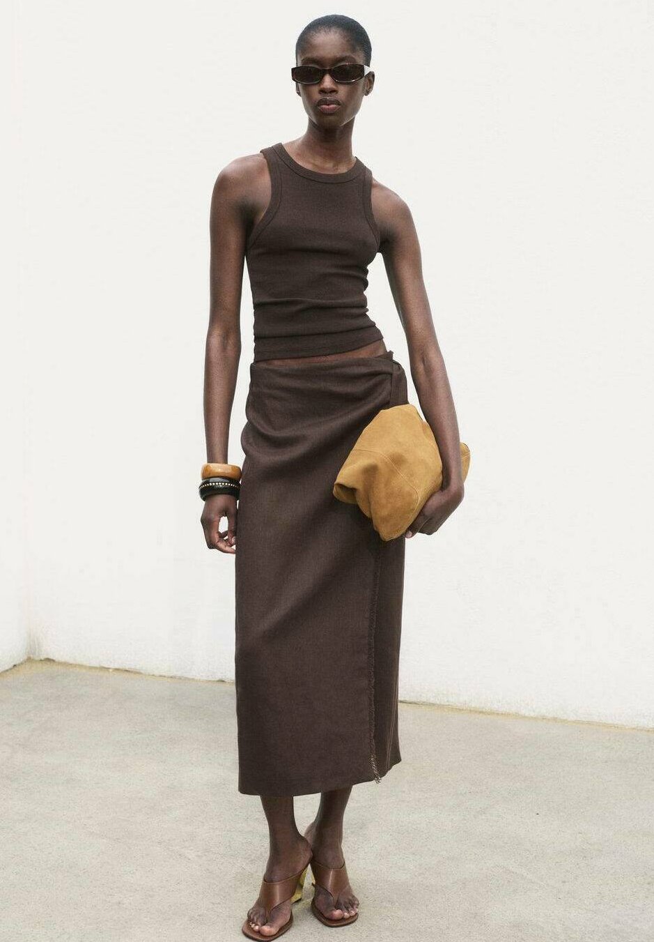 Mango SARONG - Suknja na preklop - smeđa