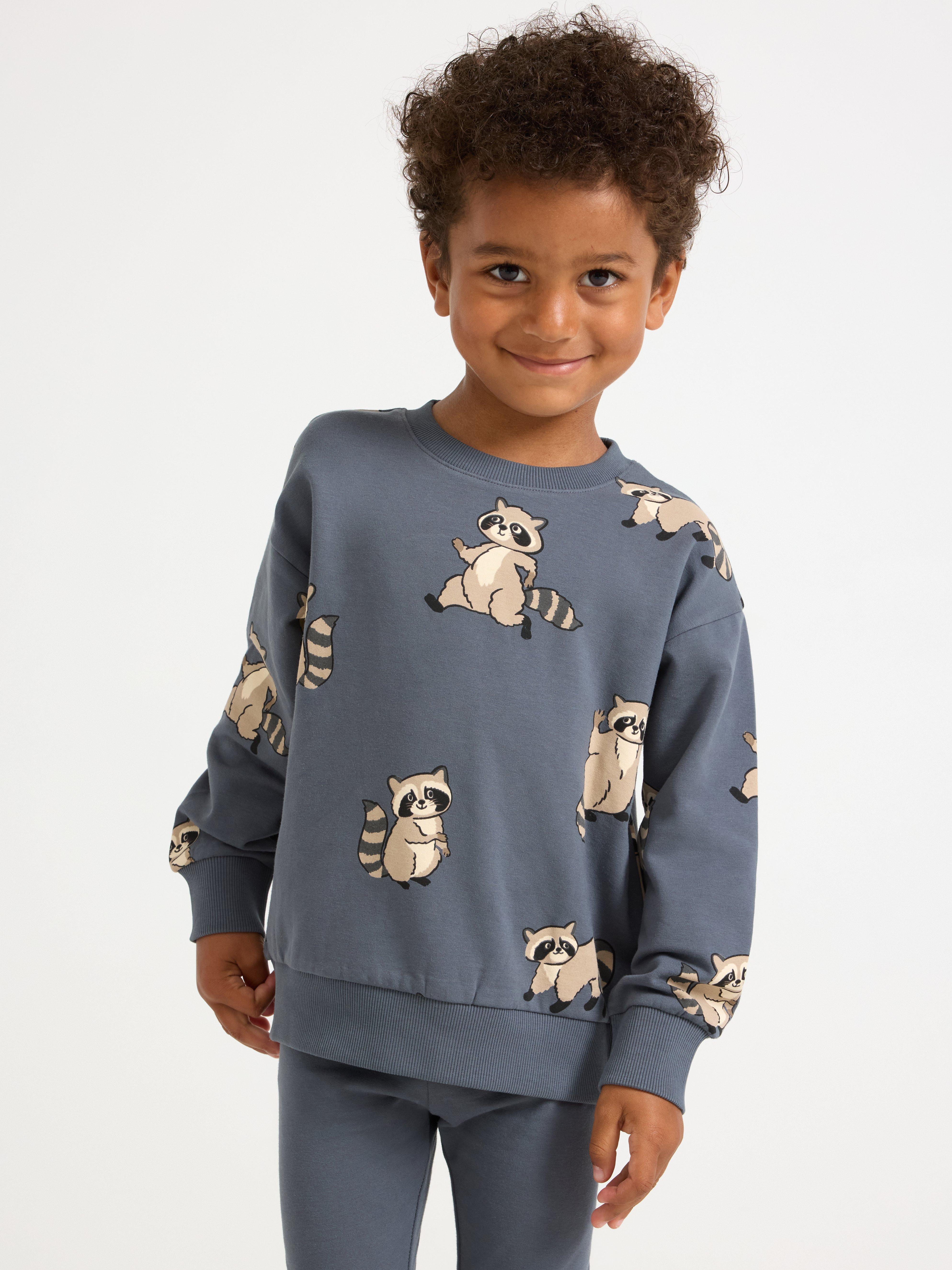 Sudadera estampada gris oscuro