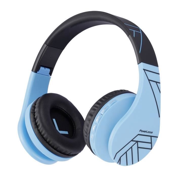PowerLocus Wireless Bluetooth Headphones, Children's Audio Headphones - Blue