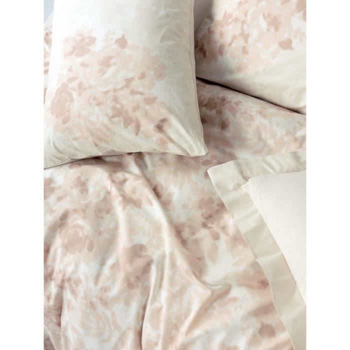Bettwäsche-Set – 1 Bettbezug (220 x 240 cm) + 2 Kissenbezüge (60 x 60 cm) – 100 % verstärkte Baumwolle – Beige