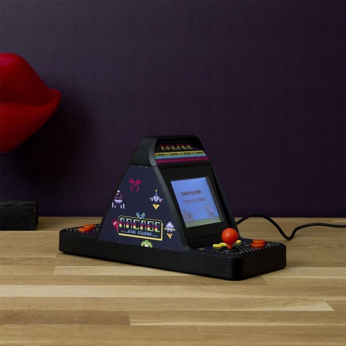 Mini retro arcadekast voor 1-tegen-1 duels, zwart, met 100 ingebouwde klassieke spellen.