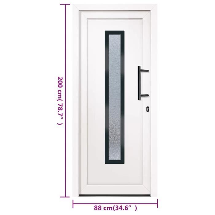 Puerta de entrada vidaXL blanca 88x200 cm PVC 3157079