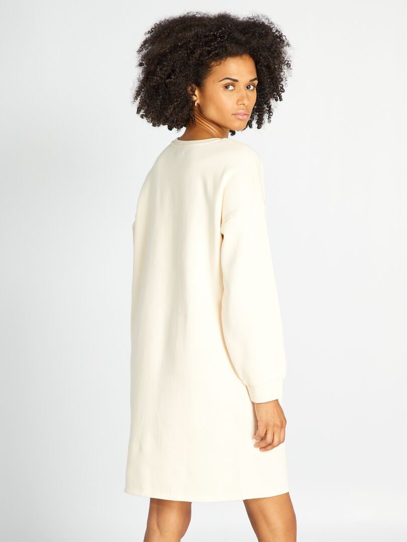 Bedrukte sweatshirtjurk - WIT