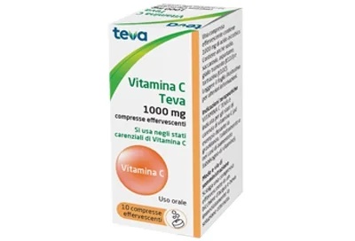 Vitamine C TEVA 1000 mg, 10 comprimés effervescents, acide ascorbique