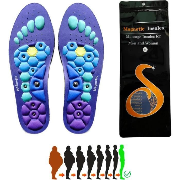 Semelles originales pour perdre du poids, soulager les pieds douloureux avec inserts d'acupression ,(bleu, 41-43 x 1 paire)