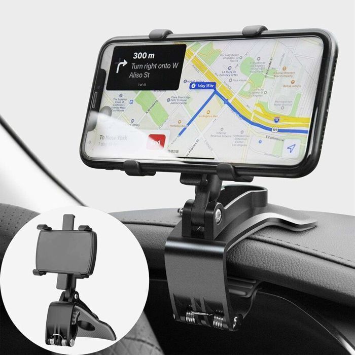 Supporto girevole per auto - ULISEM - 360° - Universale - Cruscotto - da 4 a 7 pollici - Orizzontale e Verticale