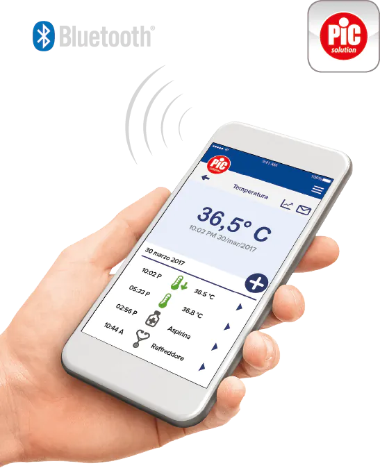 PiC ThermoDiary Ear, Termometr do ucha na podczerwień z funkcją Bluetooth