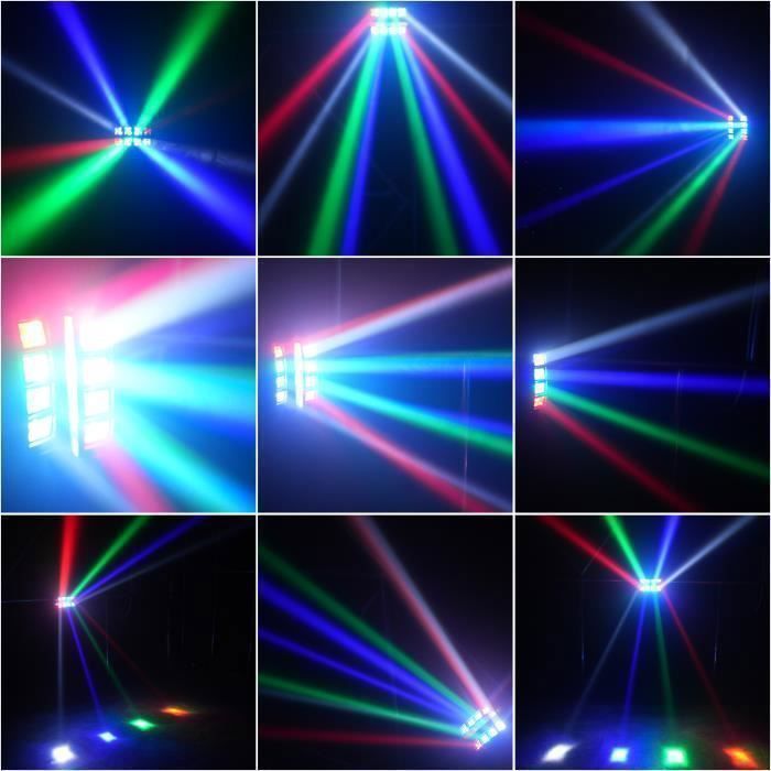 JAJALUYA 2PCS 60W LED Moving Head Disco Spider Light DMX RGBW 4 in 1 Stage Lighting Voice Control Light Shows DJ Party Bar