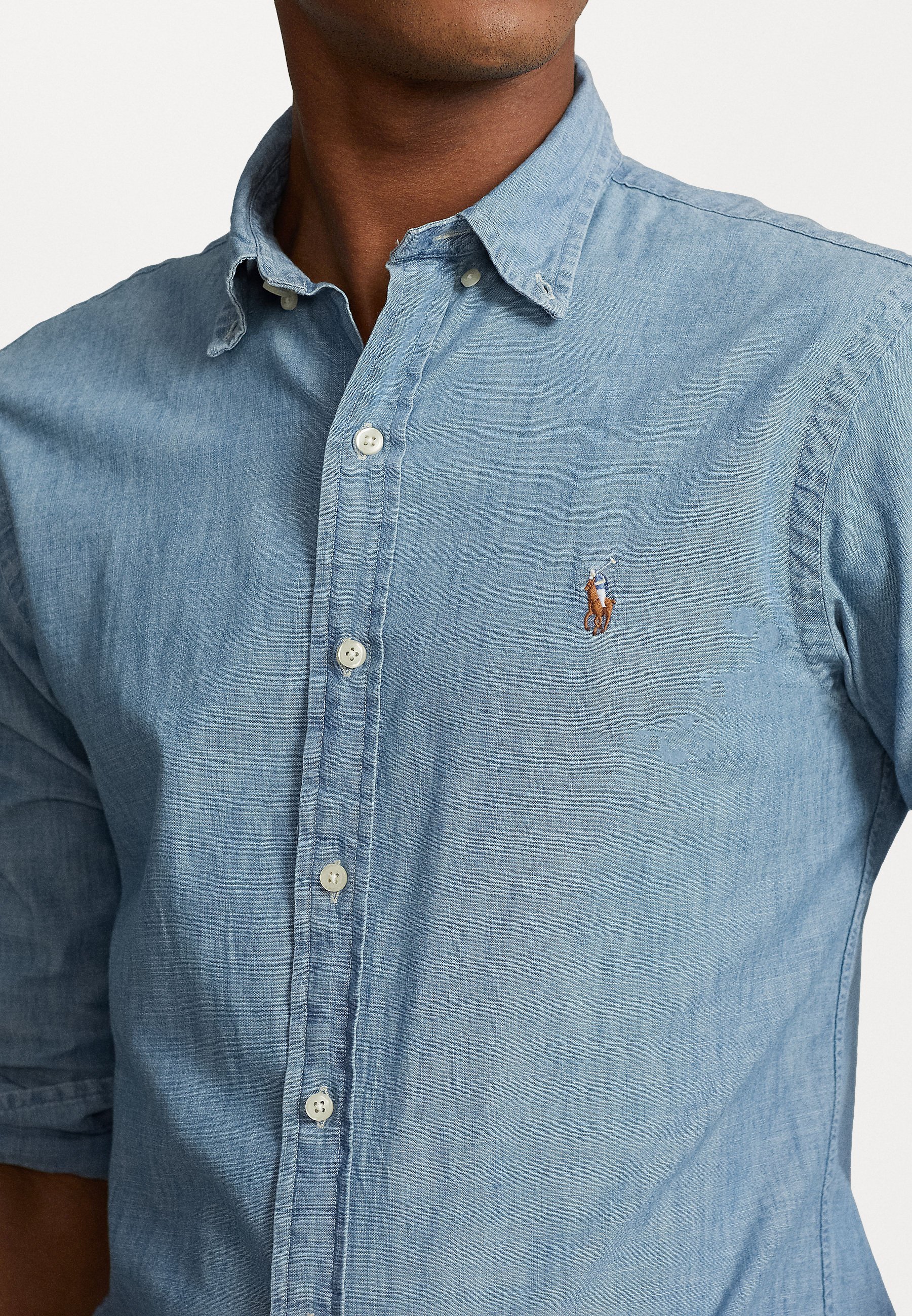 Polo Ralph Lauren Slim Fit Chambray Shirt - Shirt - medium wassing