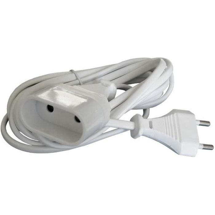 Cable de extensión ZENITECH de 3 m, 2 x 0,75 mm², blanco