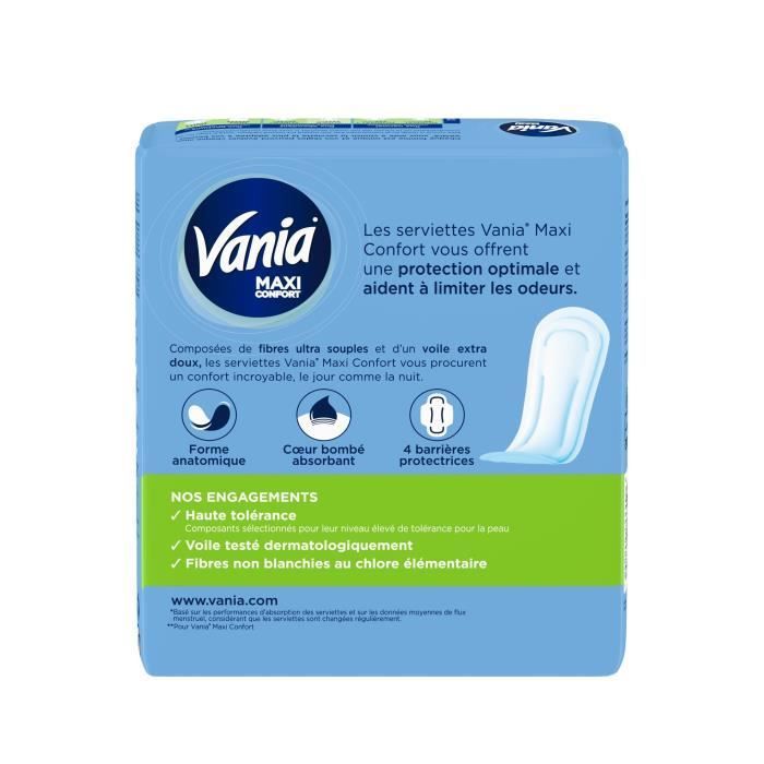 Vania Maxi Unparfümierte Menstruationsbinden, Super 16 Binden
