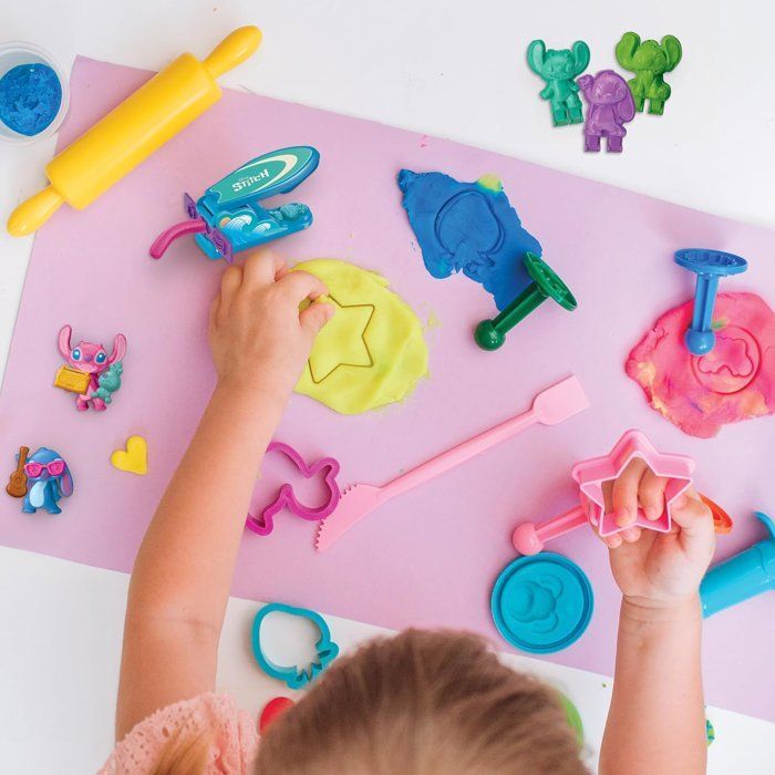 LEXIBOOK CRAZART - Kit de fabrication de figurines Stitch en pâte à modeler douce et malléable